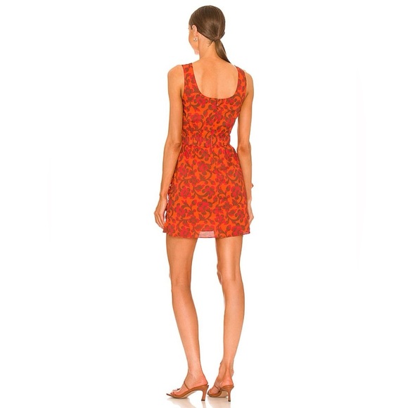 RHODE Revolve Tropical Orange Tilda Dress NWT - Picture 4 of 10